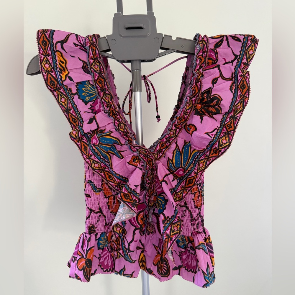 Love the Label Boho Chic Pink Floral Blouse